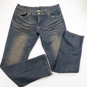 Indigo 30 Mens Jeans Size 40 Blue Straight Leg Regular Fit W40xL34 Denim Pant